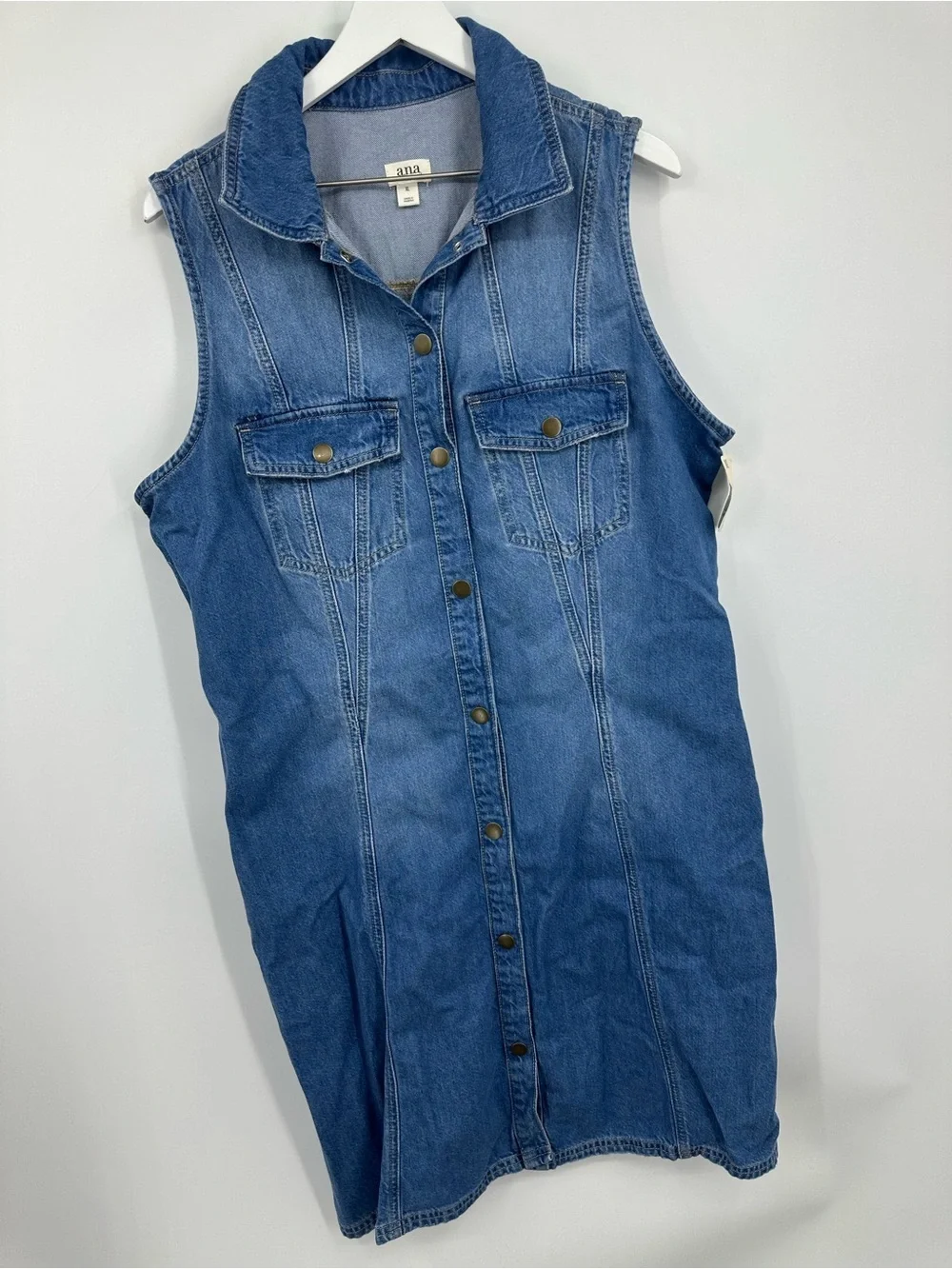 A New Approach Denim Mini Button Up Dress Size XL Boho Western